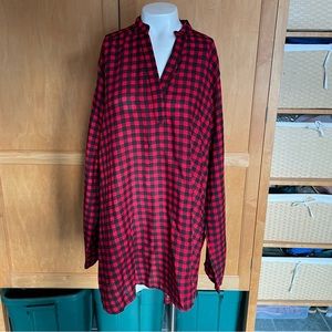 Meaveor 100%Rayon Buffalo Plaid Blouse